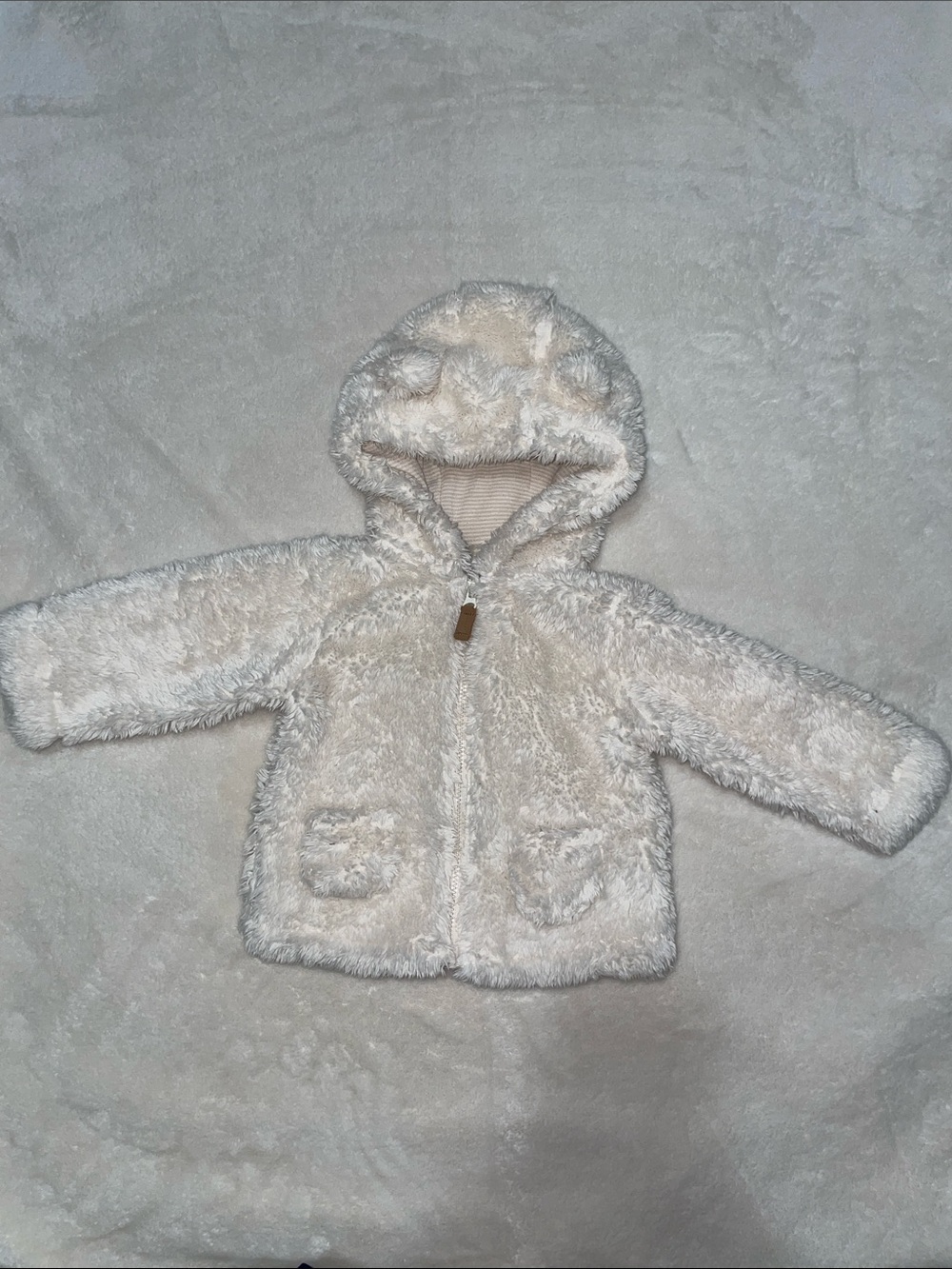 Carter's Cream Plush Hooded Baby Jacket